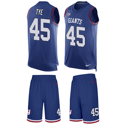 Men's Limited Will Tye Nike Jersey Royal Blue - #45 Tank Top Suit NFL New York Giants